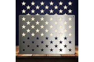FOLCONROAD American Flag 201 Stainless Steel 50 Stars Stencil, Metal Flag Templates, for Carving Stars on Wood, Fabric, Paper, Walls Art, Artists' Drawing