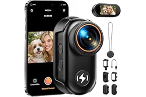 4K POV Camera Thumb Size Body Camera, WiFi Mini Action Camera with 64GB Card, Magnetic Mount Wearable Vlogging Cameras for Ti