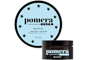 Pomera Club Fiber Clay, 3.5Oz, High Hold, Low Shine, Water Soluble, Hair Styling Agent