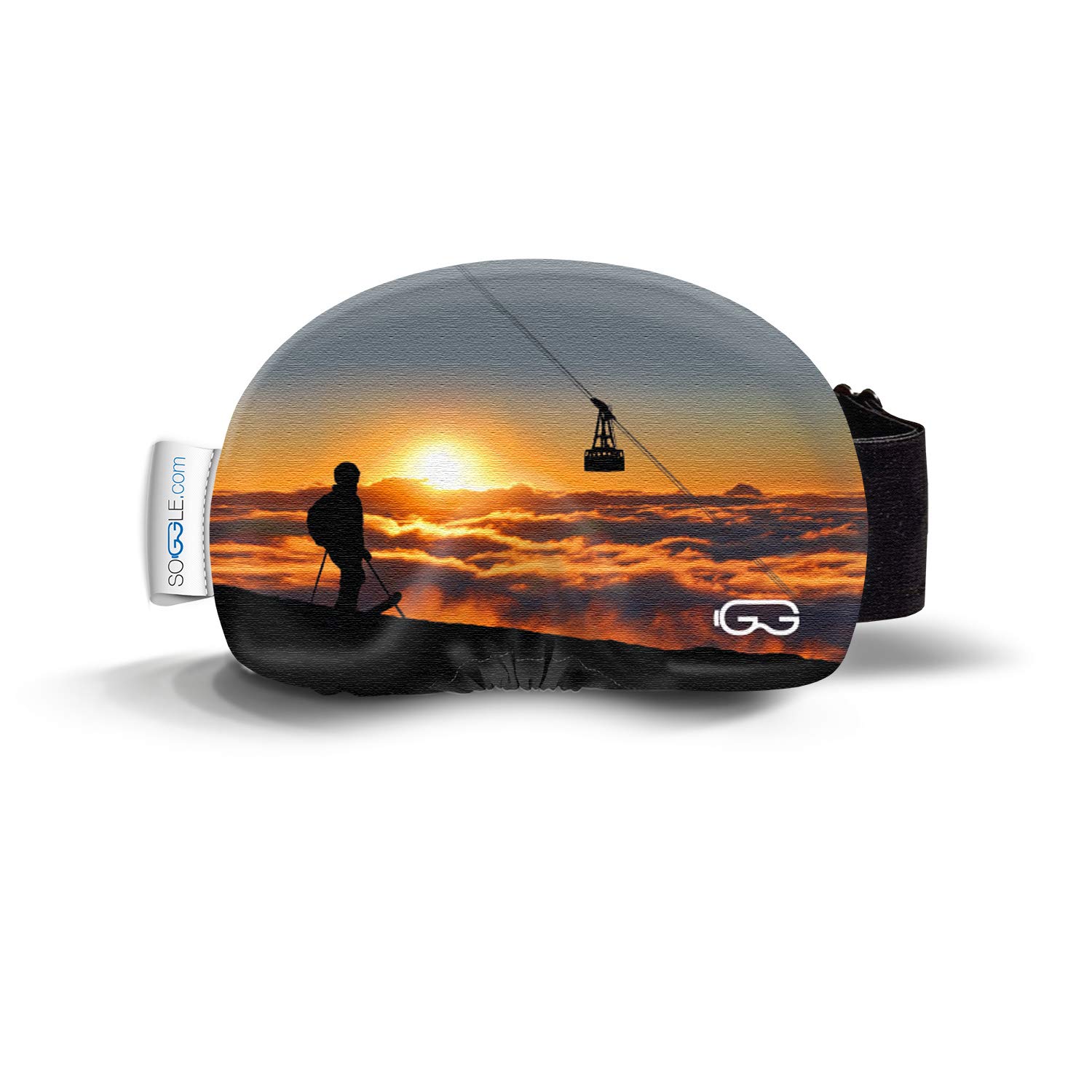 SOGGLE Ski Goggle Protective Cover (One Size), Sunrise, Microfibre Cleaning Cloth, Orange/Red — image 1
