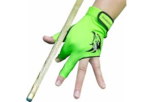 soamotoi Pool Glove Left Hand 3 Finger, Breathable Billiards Glove Quick Dry, Professional Shooters Snooker Cue Sport Gloves, Durable Pool Cue Gloves for Billiards Accessories