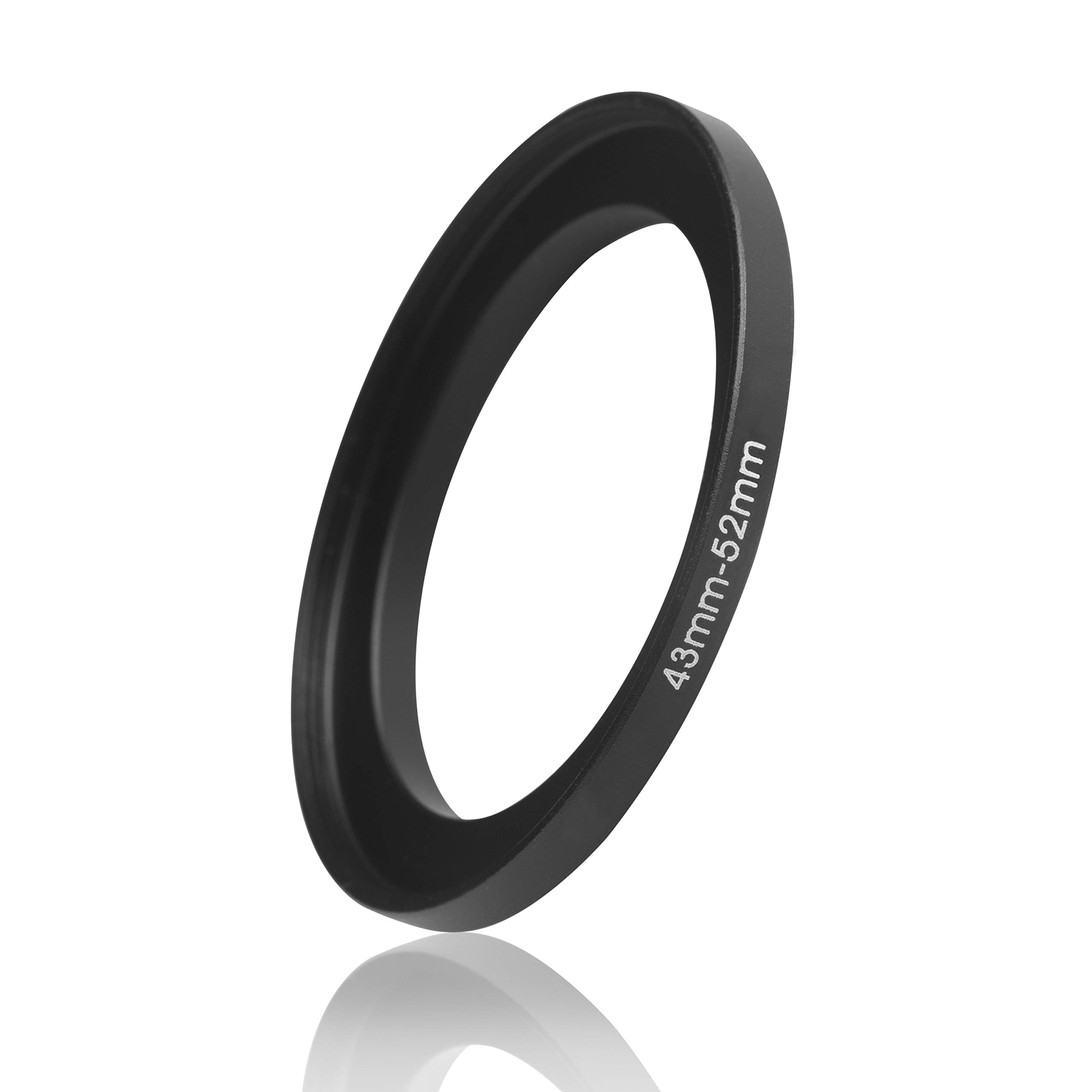 Ares Foto® Step-Up Lens Adapter Ring for Filters, Made of CNC Machined Metal with Matte Black Electroplated Finish (43mm – 52mm)