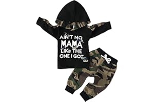 ZOEREA Toddler Baby Boys Clothes Letter Printed Hoodie Sweatshirt Tops+Camouflage Long Pants 2PCS Outfits Set