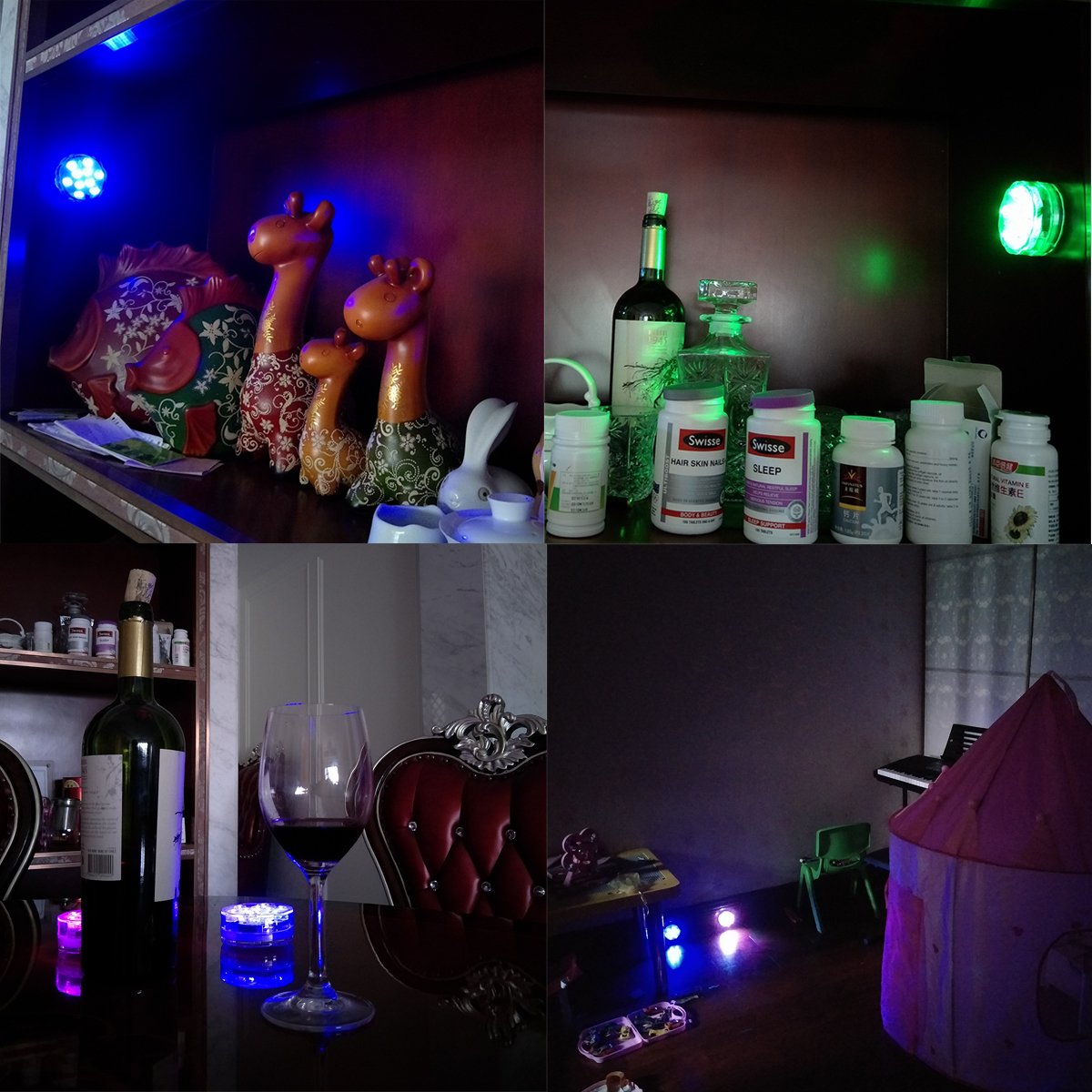 Submersible Lights Remote Controlled, Aurora RGB Multi Color waterproof lights idea for Bathtub, Aquarium, Vase Base, Pool Light ,Christmas, Wedding, Party Decorative light 1 pack