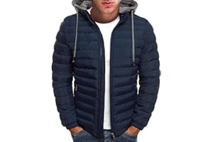 NBXNZWF Men's Jackets Lapel Oversize Outdoor Puffer Long Sleeve Trendy Zip Up Comfy Soft Solid Color Winter Jackets