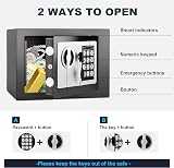 SINZUX 6.6L Digital Safe Steel Wall Safe 2 Keys 230x170x170mm Black view 2