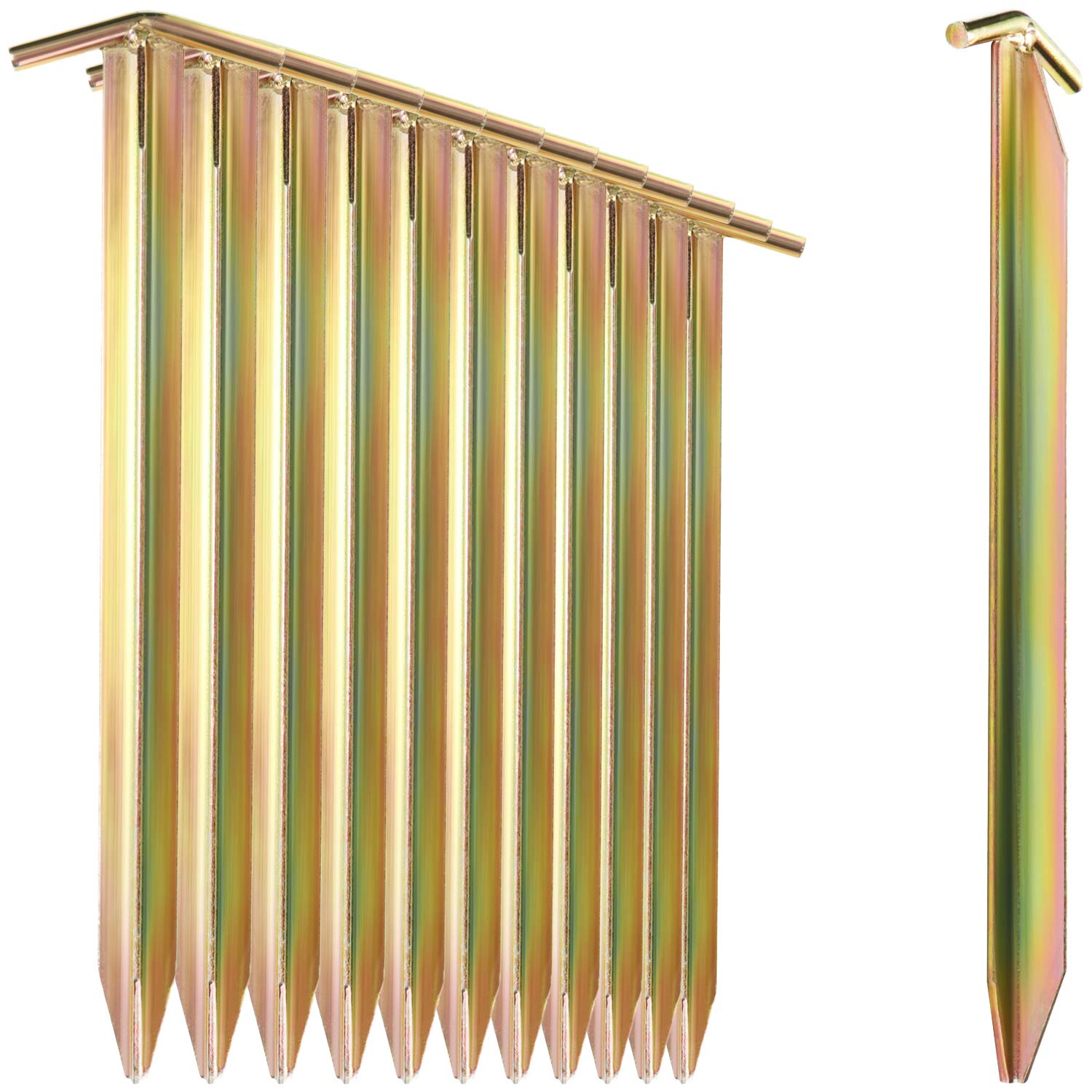 com-four® 12x Tent Pegs Made of Steel - Long and Robust Pegs with T Profile for Camping and Outdoors - Ideal for Normal and Hard Ground - 30 cm