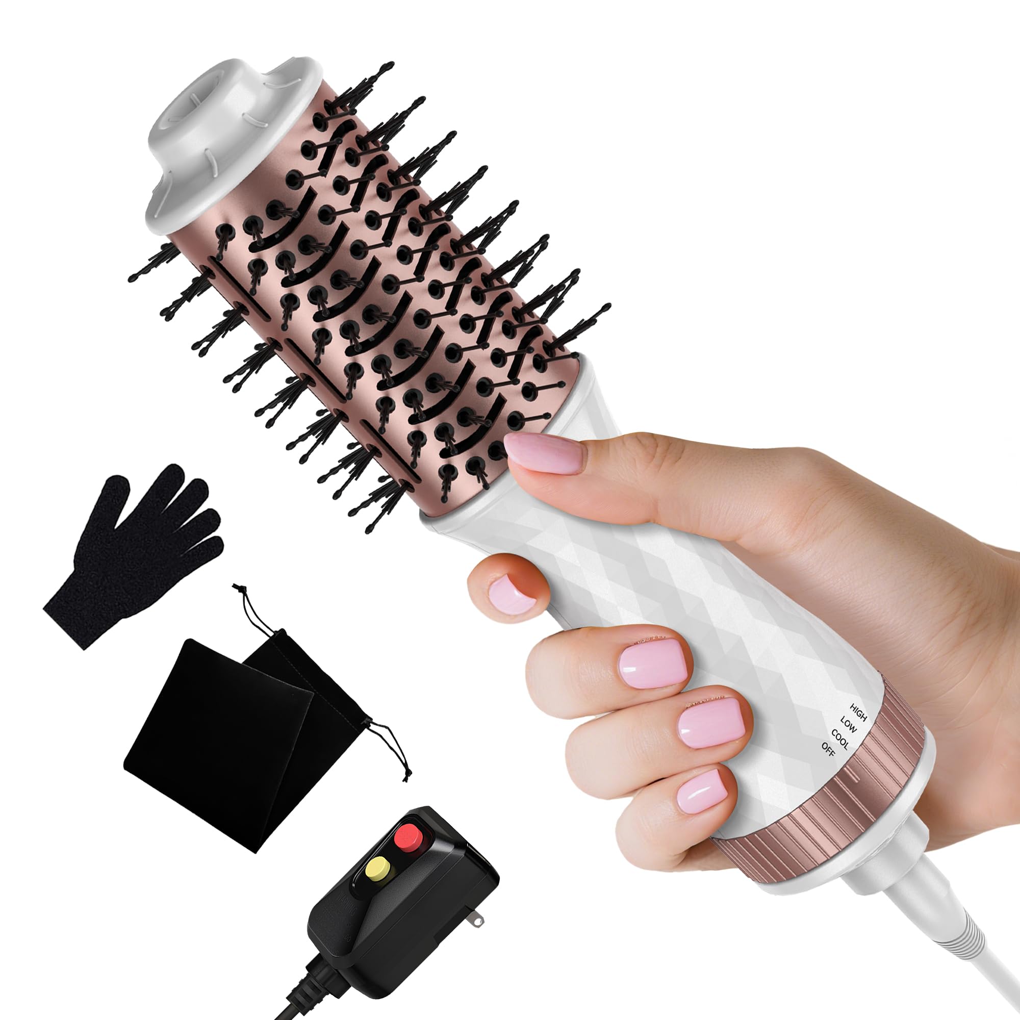 Photo 1 of Mini Travel Hair Dryer Brush Blow Dryer Brush in One, Small Hot Air Brush Compact Brush Blow Dryers for Women, Portable One Step Volumizer,Straightener,Styler,100-120V