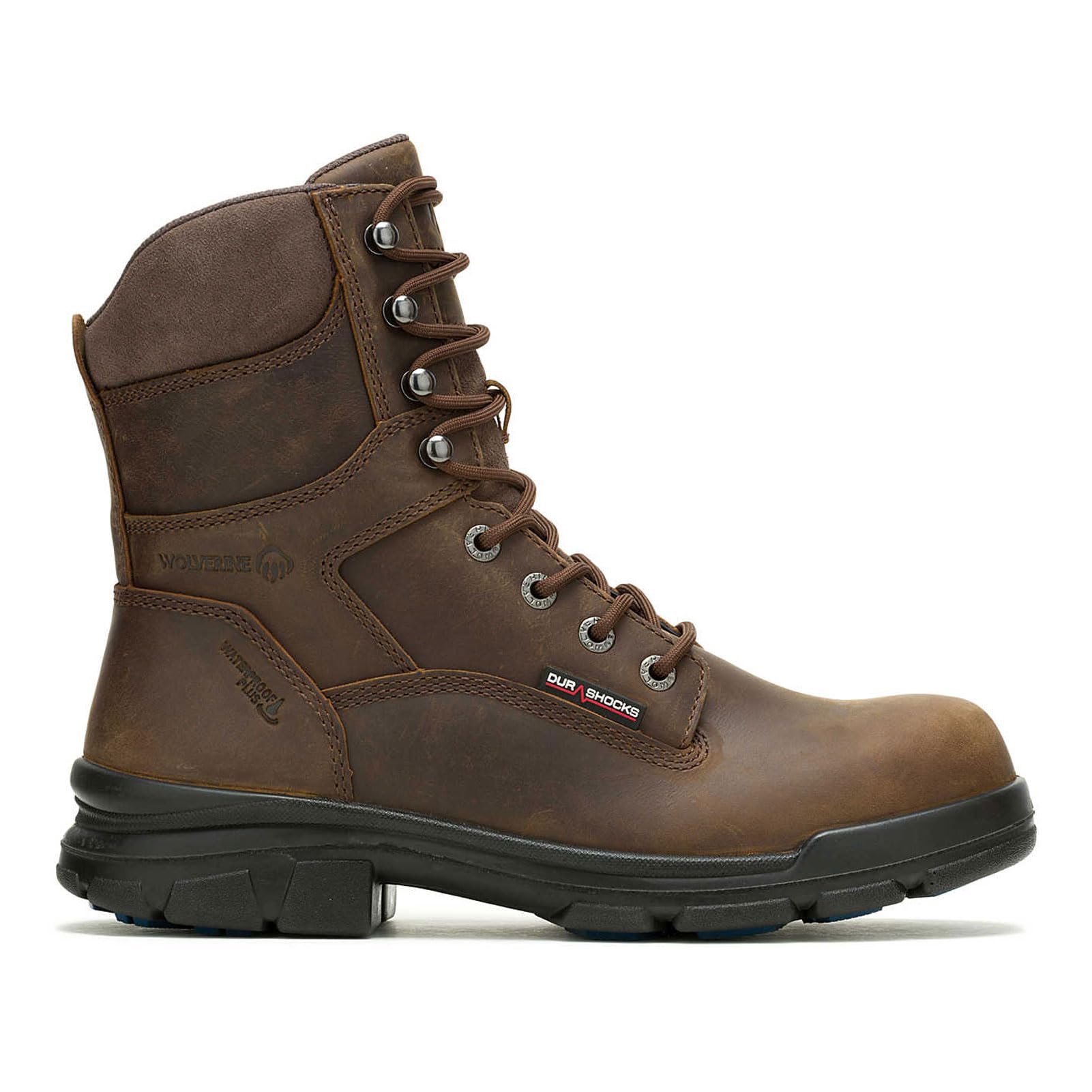 Wolverine Men’s Durashocks Sr Icon Waterproof Carbonmax 8″ Construction Boot, Dark Brown, 9.5