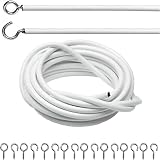 DIVCHI Net Curtain Wire Set 4m with 8 Eyes & 8 Hooks White