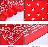 Aomig Bandana Head Scarf Men Women Red Paisley Multi purpose Headwrap 73x36cm view 4