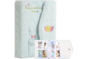 SZHTSWU A5 Binder Kpop Plush Photocard Album with 20 Pcs Inner 3 Inch Photo Album Sleeves in Loose Leaf Refillable 6 Rings Binder Cover Photocard Holder Book for Picture Cards Storage (Blue)