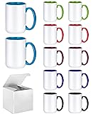 ABBSH Sublimation Mugs, 15oz, 6 Assorted Colors