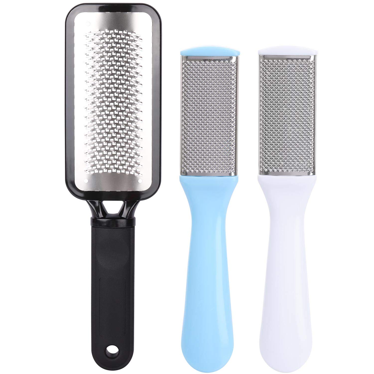 Colossal Foot Files Callus Remover, 3 Pcs Professional Foot Care Pedicure Stainless Steel Rasp File for Wet and Dry Feet