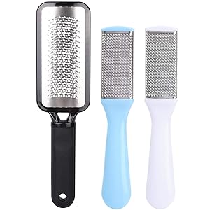 Colossal Foot Files Callus Remover, 3 Pcs Professional Foot Care Pedicure Stainless Steel Rasp File for Wet and Dry Feet