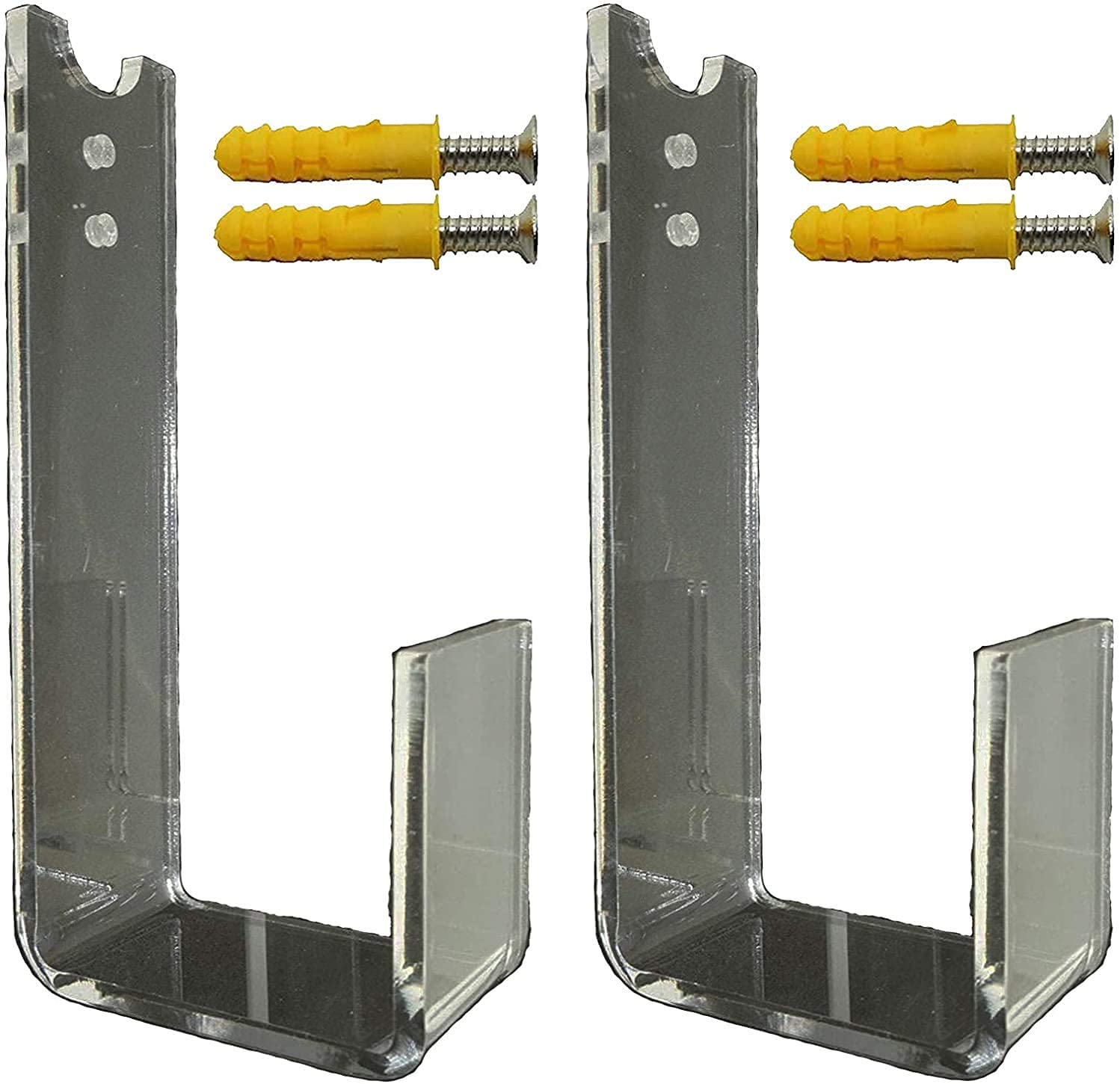 Snowboard Wall Mount Storage Hook Rack for Most SUP&Surfboard, Ski&Snow Board, Skate Board, Long Board, Paddle Board Wall Holder Display Stand Bracket - Premium Invisible Clear Acrylic, (2.5" Gap，)