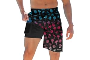 ALISISTER Mens Swim Trunks with Compression Liner Bathing Suit Summer Swimming Shorts