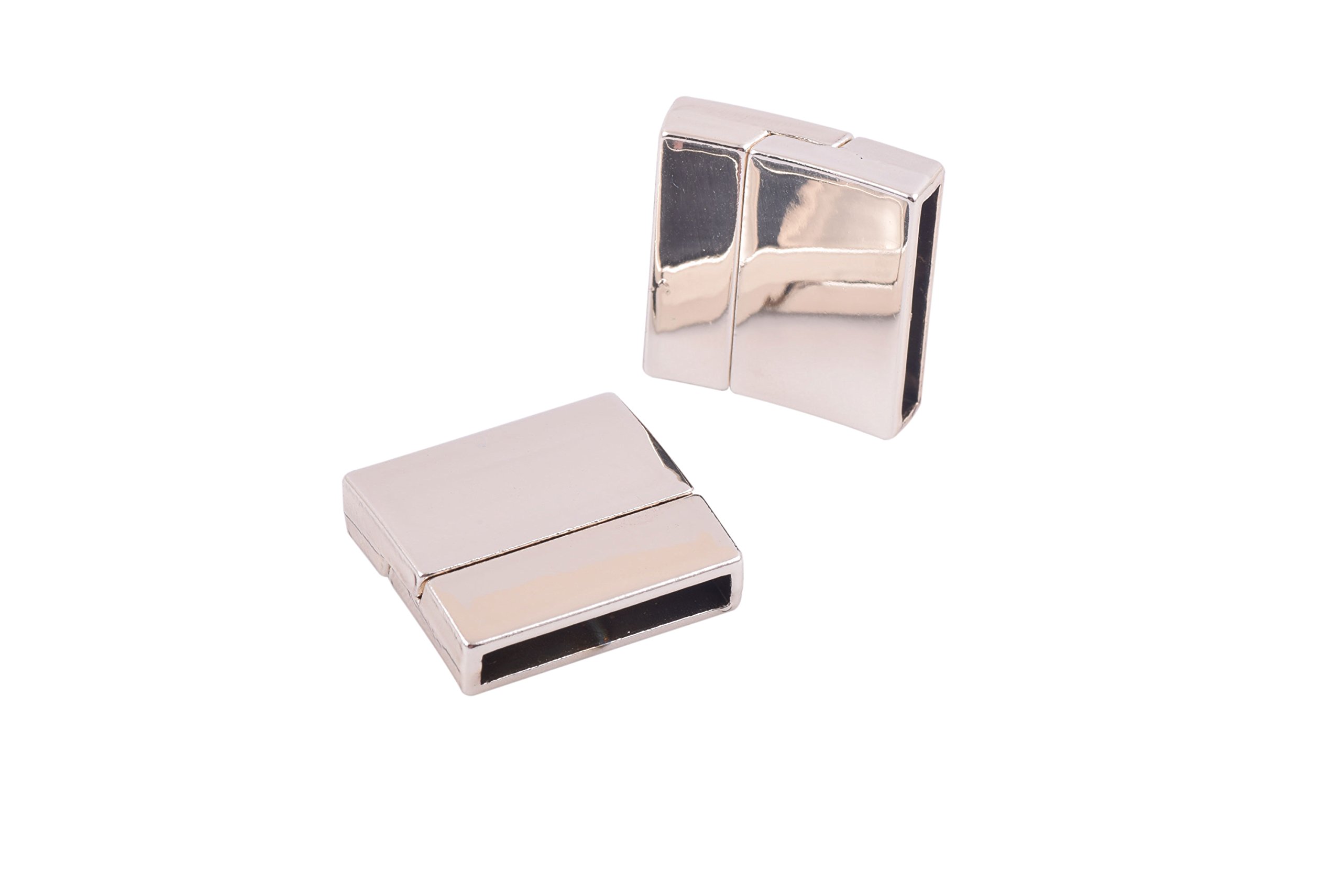 KONMAY 5 Sets 20.0x3.0mm Magnetic Jewelry Bracelet Clasps,Rectangle Shaped, Golden