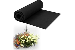 VOCCOS 12x40 Inch Planter Liner Roll Fabric Planter Basket Liner Coconut Fiber Liner Roll Non Woven Black Hanging Basket Coco Liners Replacement Felt Window Box Liners for Plants Flower Outdoor Indoor Garden