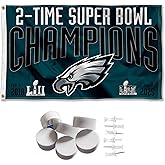 Philadelphia Eagles 2 Time Super Bowl Champions Banner and Tapestry Wall Tack Pads
