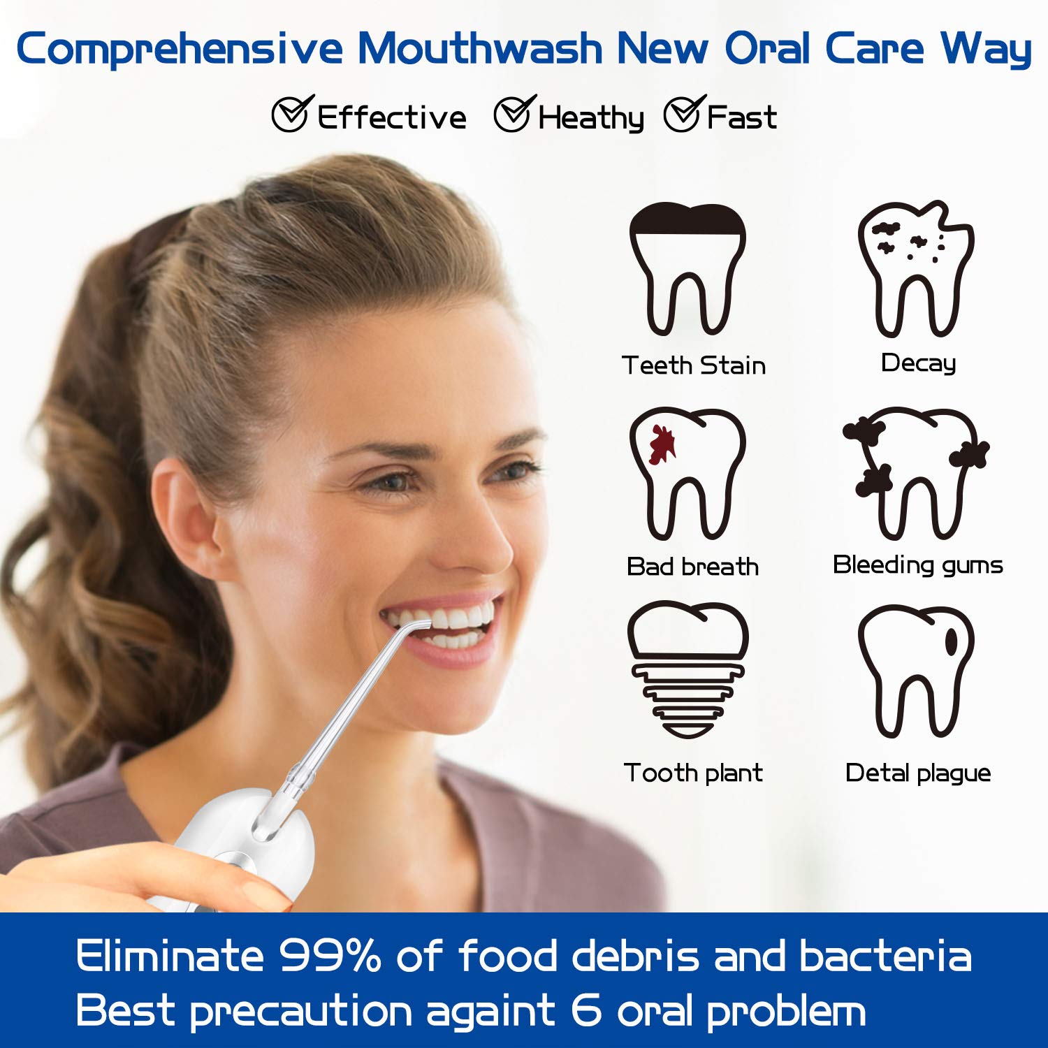 Water Flossers for Teeth,Small Water Flosser Portable for Trave(Grey)