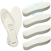 Vabean 24 Pairs Breathable Shoe Inserts, Cut to Fit Latex Insoles for Men Women, Stopping Sweat Inserts Soft Cushioning with Holes Walking Comfort Insole for Unisex Men 7-11 Women 3-8