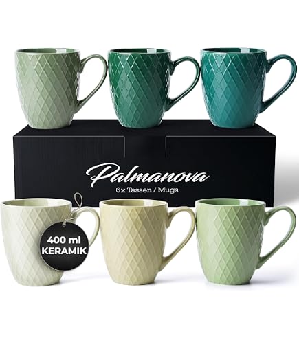 Amazon.com | Ceramic Mugs 12oz,Set of 6,Large Ceramic Coffee Mugs for Men,  Women, Dad, Mom, Coffee cups,Modern Coffee Mugs With Handle For Tea,Latte,Cappuccino,Cocoa.  (6 Pack): Coffee Cups & Mugs