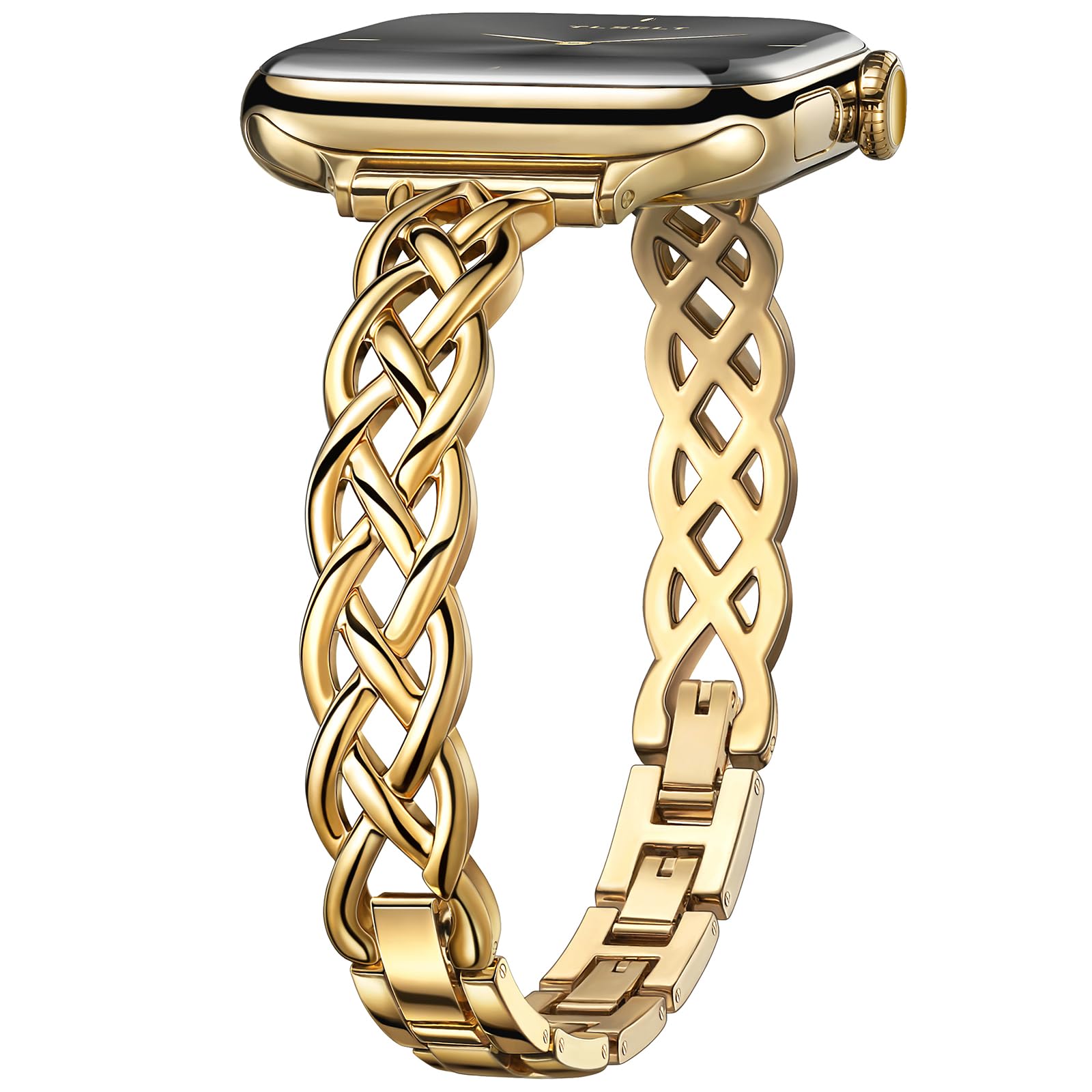 Tlselt Silm Bracelet Compatible with Apple Watch Bands 38/40/41/42/44/45/46/49mm for Women, Celtic Thin Dressy Stainless Steel Metal Designer Fancy Strap for iWatch Series 11 10 9 8 7 6 5 4 3 SE Ultra