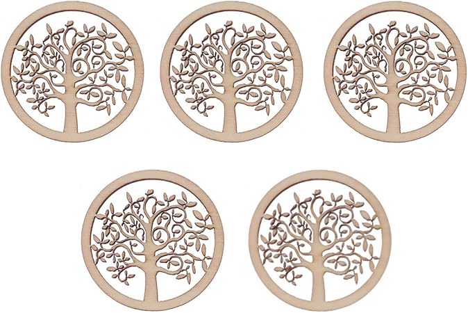 Amosfun 5 Stuck Holzscheiben Holz Konfetti Streudeko Lebensbaum Form Baumscheiben Fur Kinder Basteln Diy Handwerk Scrapbooking Verzierung Babyparty Tischdeko Amazon De Kuche Haushalt