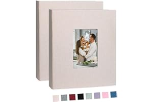 Cherrich Photo Album 8x10, Pack of 2 Linen Picture Book, 26-Page Album Holds 52 Photos Art Presentation Folder for Picture or Certificates Storage