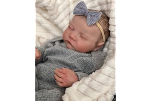 FOCKOF Realistic Reborn Baby Dolls-18 Inch Real Life Newborn Baby Dolls Girl Lifelike Baby Doll with Accessories for 3+ Years Old Gifts (Gray)