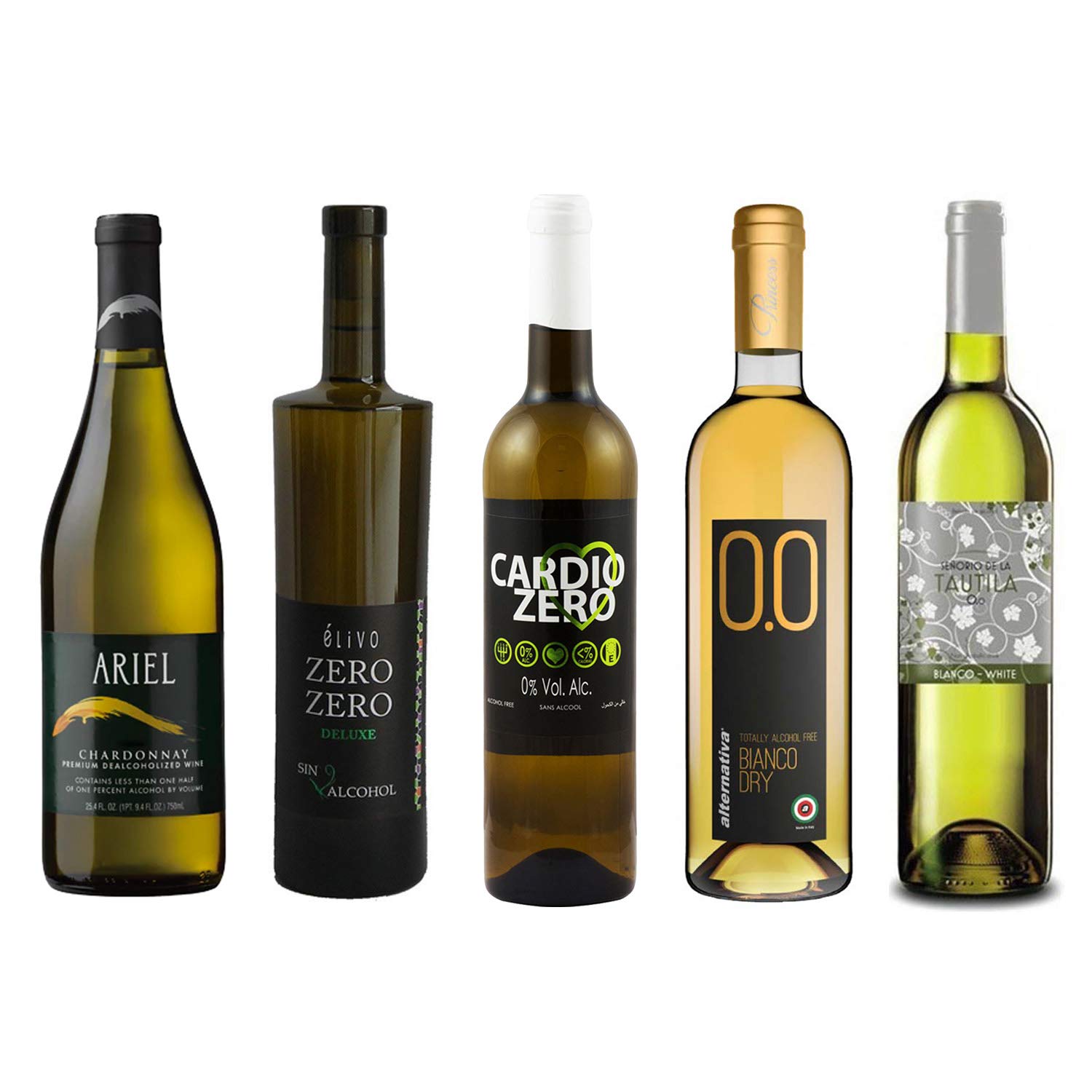 Red Wine Sampler Five (5) NonAlcoholic Wines 750ml Each Featuring