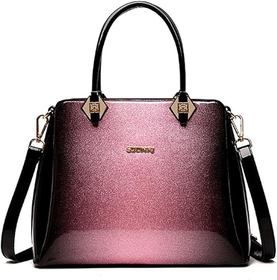 Amazon G Averil 新型女子バッグエナメル革ハンドバッグ欧米斜めかけショルダートートバッグ 鞄 軽量 レディース おしゃれ ハンドバッグ