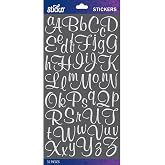 Sticko Sticker Alpha-Mural-Small-Script-White-Glitter (52 Pieces) 52-90109