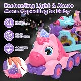 Lehoo Castle 5-in-1 Unicorn Carrier Truck Toy for Toddlers 2 Year Old Girls view 3
