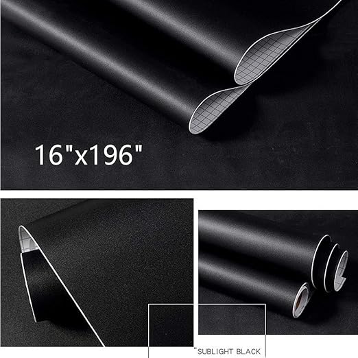 Black Matte Contact Paper Wallpaper Removable Self Adhesive Wallpaper