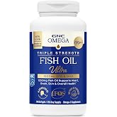GNC Omega Triple Strength Fish Oil Mini, 1000mg, 240 Count (120 Servings) | Lemon Flavor, Omega 3 from Single Source Wild Alaskan Fish, 1000mg EPA and DHA, Mini Softgels, Gluten, Sugar, Lactose-Free