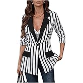 Floerns Women's Casual Long Sleeve Graphic Colorful Blazer Work Suit Jackets