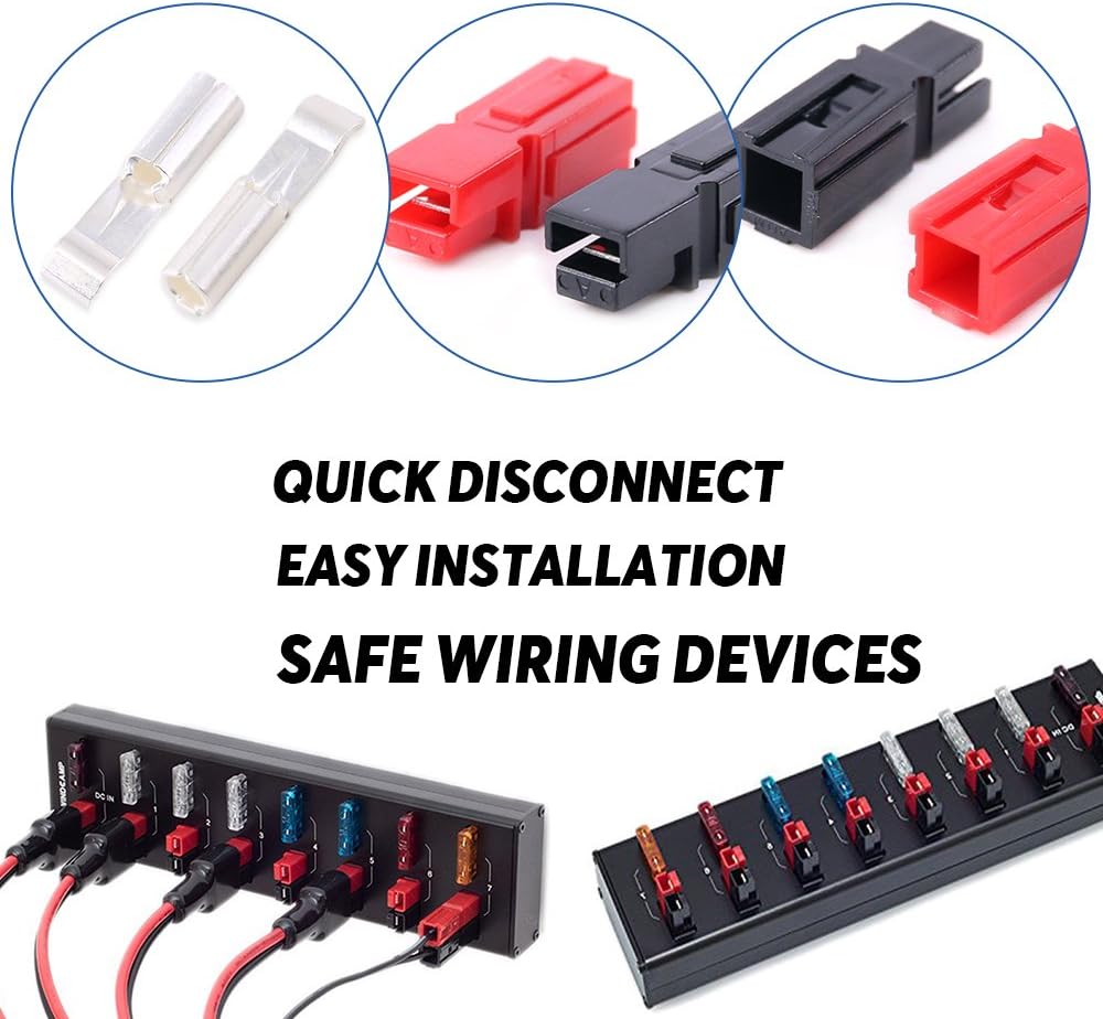 Glarks 20 Pair 30AMP Quick Disconnect Power Terminals Connectors, Red Black Quick Connect Battery Connector Modular Power Connectors Set: Electronics