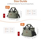 Lifewit 15L Insulated Lunch Bag Dark Green 24 Can Cooler Tote view 2
