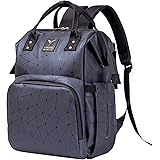 Y YOLITEE Diaper Bag Backpack,Modern Leather Baby Diaper Organizer for Mom,Large Capacity and Multifunction Dark Blue