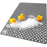 Extra Large Shower Mat, Yonala 47 x 32 Inch Non Slip Shower Mats for Inside Shower, Soft TPE Shower Floor Mat with Suction Cups and Drain Holes, Machine Washable Bathroom Shower Mat, Easy to Clean