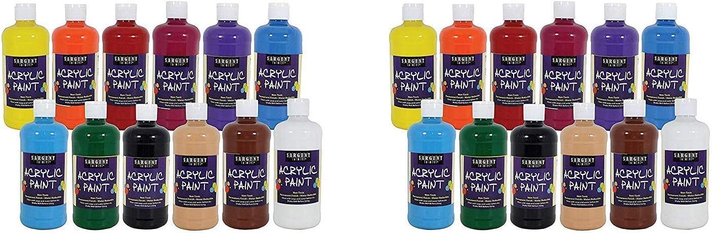 Sargent Art 24-2498 Count Artist Quality Acrylic Paint Assorted (2 X Pack of 12)