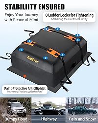 Kimevan Waterproof Rooftop Cargo Carrier, Upgrade