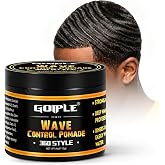 Natural Pomade for Men's Strong Hold and Layered Waves - Easy Wash Hair Cream, Grease for Moisture, Control and Silky Shine 4oz