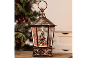 PEATOP Cardinal Snow Globe,Red Bird Christmas Snow Globes Lantern,Pavilion Shaped Lighted Snow Globe Lantern 6H Timer,Battery Operated & USB Operated Music Boxfor Christmas Home Decoration and Gift