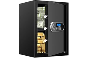 3.4 Cuft Large Safes for Home Use Fire and Water Proof, Anti-Theft Digital Security Safe Box With Programmable Keypad & Spare