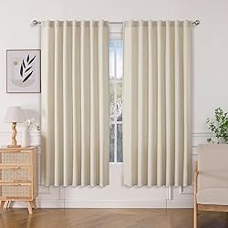 Joydeco Linen Curtains 72 Inch Length 2 Panels