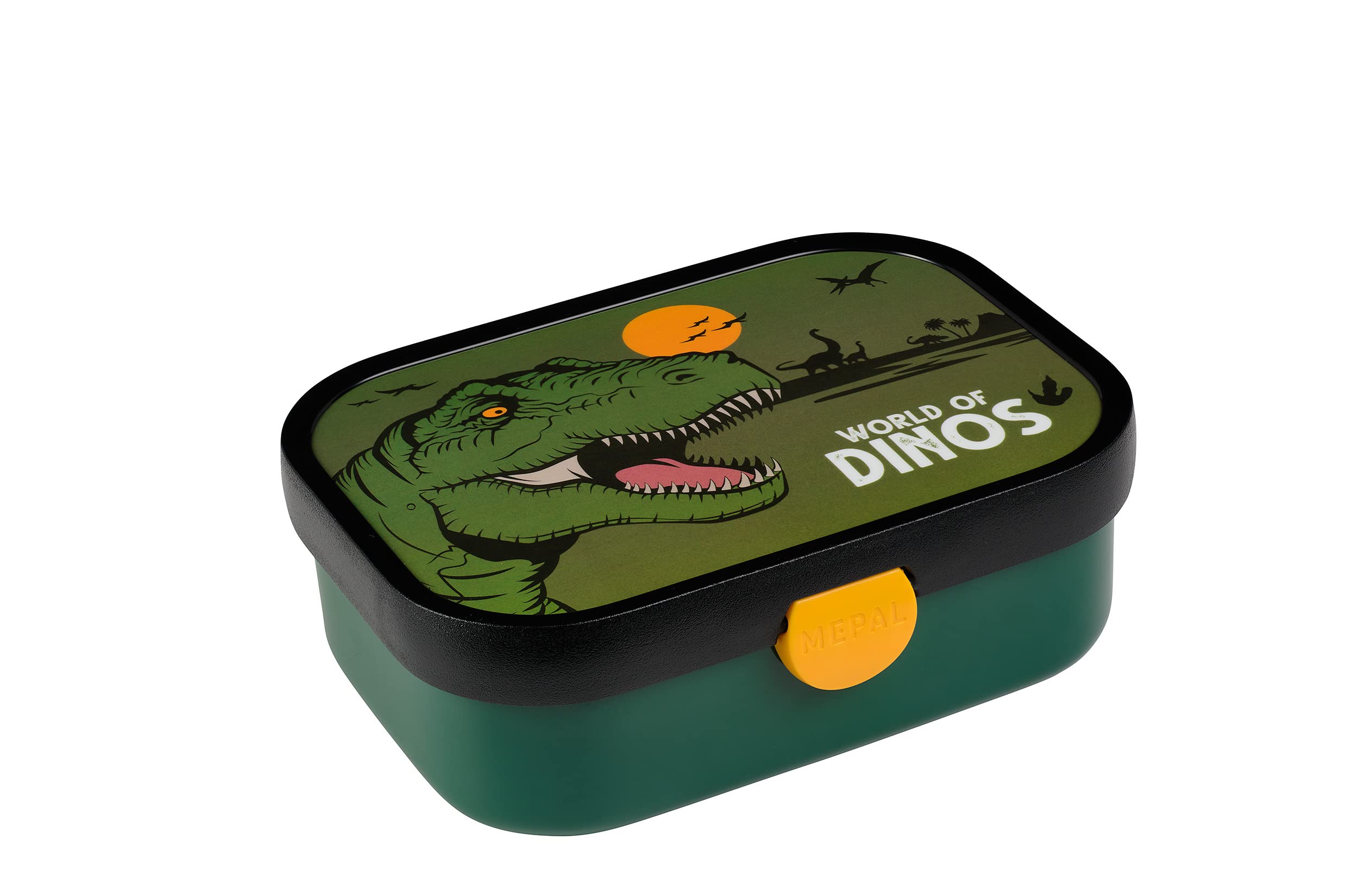 Mepal - Lunch Box Campus - Bento Box For Children - With Bento Compartment & Fork - With Clip Closure - Dishwasher Safe & BPA-free - 750 ml - Dino — image 1