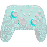 Switch Pro Controller Wireless Compatible with Nintendo Switch 2/OLED/Lite, Hall Effect Switch Controllers, Firefly Bluetooth Remote Gamepad Control with RGB 7 LED Colors/Turbo/Motion/Paddle - White